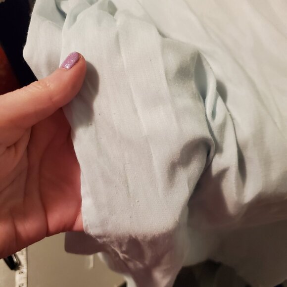 Vintage 70s Pastel Blue Babydoll Button Front Dollcore Nightgown Sleep Dress - Picture 6 of 11